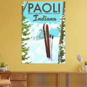 Toile Affiche de ski du comté de Paoli Orange dans l'Ind (Insitu(Salon))