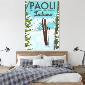 Toile Affiche de ski du comté d'Orange Paoli Indiana (Insitu(Chambre))