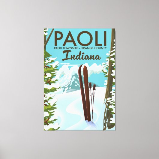 Toile Affiche de ski du comté d'Orange Paoli Indiana (Recto)
