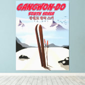 Toile Affiche de ski Gangwon do Corée (Insitu (Plancher de Bois))