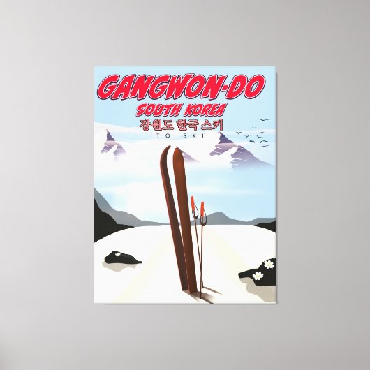 Toile Affiche de ski Gangwon do Corée (Recto)