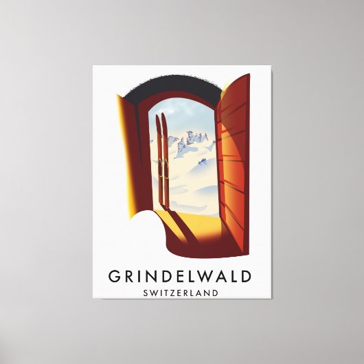Toile Affiche de ski Grindelwald Suisse (Recto)