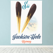 Toile Affiche de ski Jackson Hole Wyoming (Insitu (Plancher de Bois))
