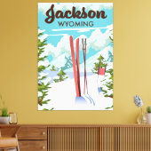 Toile Affiche de ski Jackson Wyoming (Insitu(Salon))
