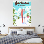 Toile Affiche de ski Jackson Wyoming (Insitu(Chambre))