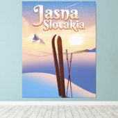 Toile Affiche de ski Jasna, Slovaquie. (Insitu (Plancher de Bois))