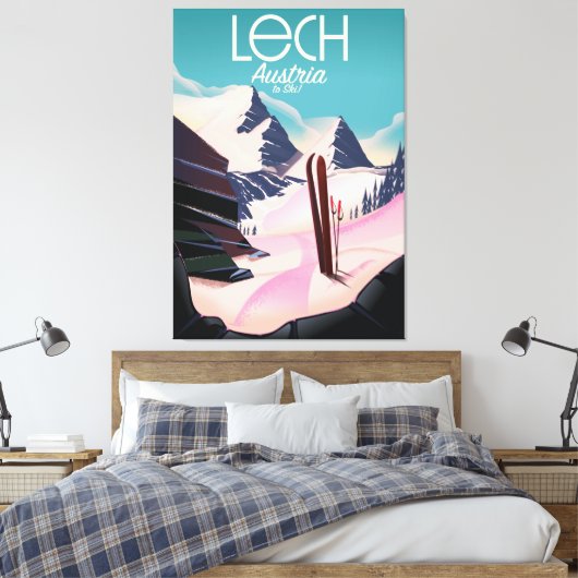 Toile Affiche de ski Lech Austria. (Insitu(Chambre))