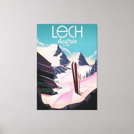 Toile Affiche de ski Lech Autriche. (Recto)
