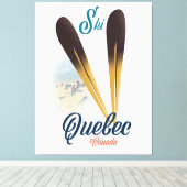 Toile affiche de ski Québec Canada (Insitu (Plancher de Bois))