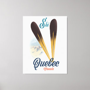 Toile affiche de ski Québec Canada