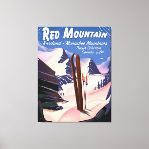 Toile Affiche de ski Red Mountain Colombie-Britannique, 