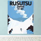 Toile Affiche de ski Rusutsu Japon (Insitu (Plancher de Bois))