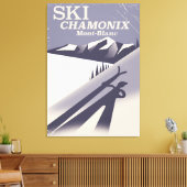 Toile Affiche de ski Vintage Chamonix-Mont-Blanc (Insitu(Salon))