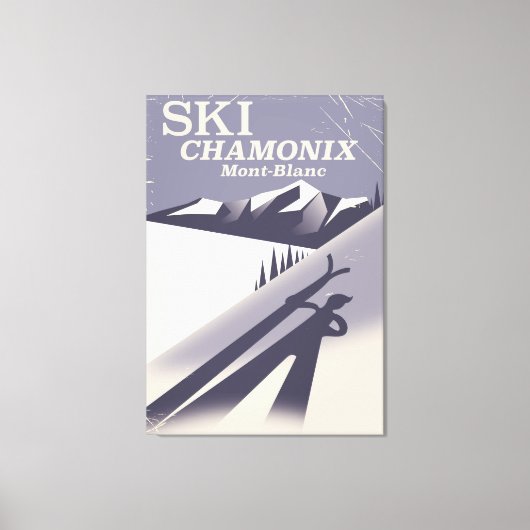 Toile Affiche de ski Vintage Chamonix-Mont-Blanc (Recto)