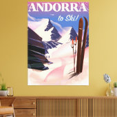 Toile Affiche de ski vintage d'Andorre (Insitu(Salon))