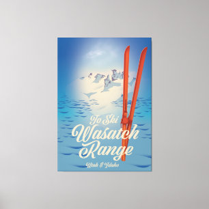 Toile Affiche de ski Wasatch Range Utah & Idaho