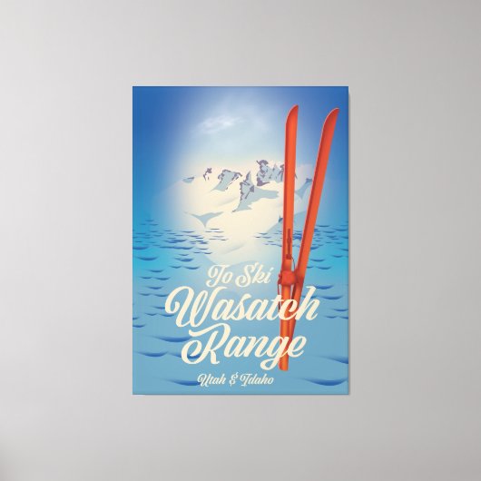 Toile Affiche de ski Wasatch Range Utah & Idaho (Recto)