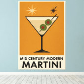 Toile Affiche de style milieu du siècle moderne Martini (Insitu (Plancher de Bois))