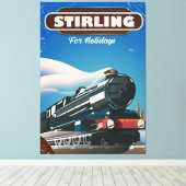 Toile Affiche de train vintage Stirling Écosse. (Insitu (Plancher de Bois))