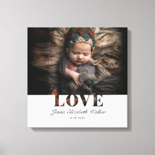 Toile Affiche de typographie d'amour de photo de bébé él