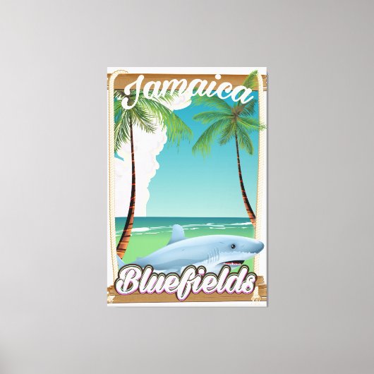 Toile Affiche de vacances à la plage de Bluefields, Jama (Recto)