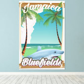 Toile Affiche de vacances à la plage de Bluefields, Jama (Insitu (Plancher de Bois))