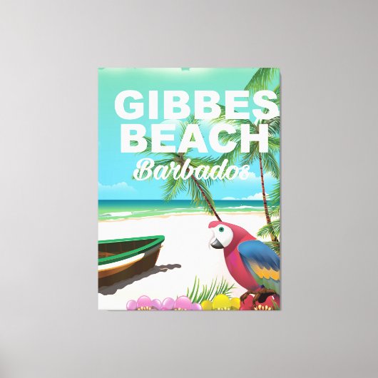 Toile Affiche de vacances de Gibbes Beach Barbade (Recto)