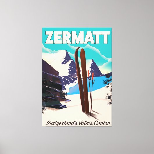 Toile Affiche de vacances de Zermatt Ski (Recto)