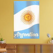 Toile Affiche de vacances du drapeau de l'Argentine (Insitu(Salon))