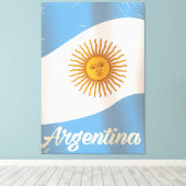 Toile Affiche de vacances du drapeau de l'Argentine (Insitu (Plancher de Bois))