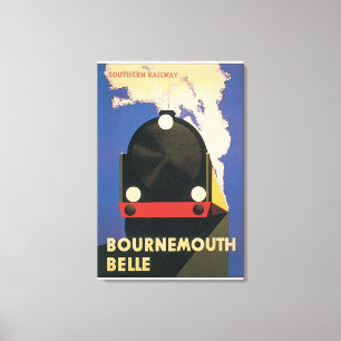 Toile Affiche de Vintage voyage de belle de Bournemouth