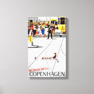 Toile Affiche de Vintage voyage de Copenhague
