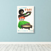 Toile Affiche de Vintage voyage restaurée aux Fidji (Insitu (Plancher de Bois))