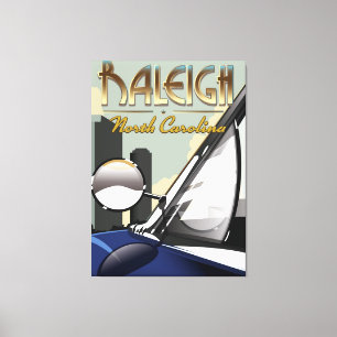 Toile Affiche de voiture ancienne de Raleigh Caroline du