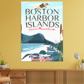 Toile Affiche de vol du Massachusetts du port de Boston (Insitu(Salon))