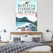 Toile Affiche de vol du Massachusetts du port de Boston (Insitu(Chambre))