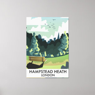 Toile Affiche de voyage à Hampstead Heath Londres.