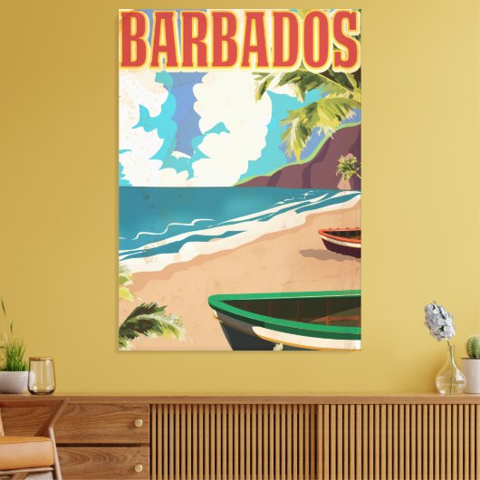 Toile Affiche de voyage à la Barbade (Insitu(Salon))
