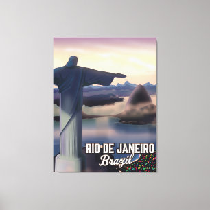 Toile Affiche de voyage à Rio De Janeiro au Brésil.