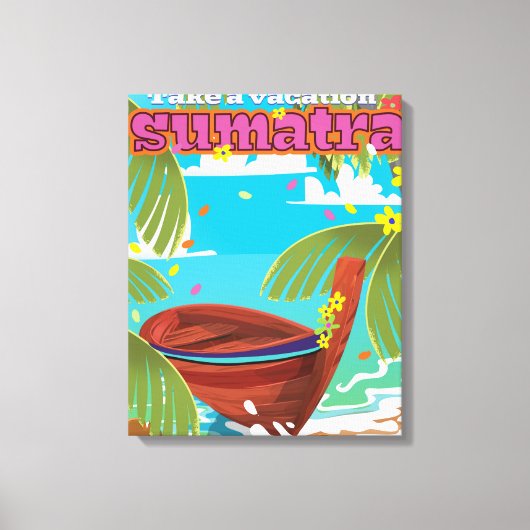 Toile Affiche de voyage à Sumatra Indonésie (Recto)