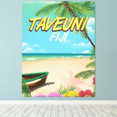 Toile Affiche de voyage à Taveuni Fidji (Insitu (Plancher de Bois))