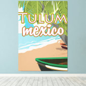 Toile Affiche de voyage à Tulum, Mexique (Insitu (Plancher de Bois))