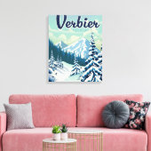 Toile Affiche de voyage à Verbier Suisse (Insitu(Salon))