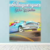 Toile Affiche de voyage Albuquerque Nouveau-Mexique. (Insitu (Plancher de Bois))