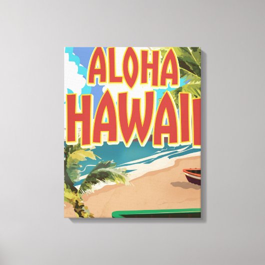 Toile Affiche de voyage Aloha Hawaii (Recto)