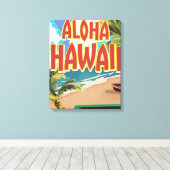 Toile Affiche de voyage Aloha Hawaii (Insitu (Plancher de Bois))
