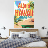 Toile Affiche de voyage Aloha Hawaii (Insitu(Chambre))