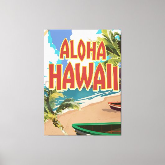Toile Affiche de voyage Aloha Hawaii (Recto)
