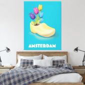 Toile Affiche de voyage Amsterdam Cloggs et Tulips. (Insitu(Chambre))
