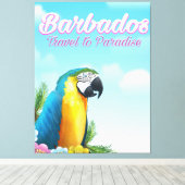 Toile Affiche de voyage Barbados Parrot (Insitu (Plancher de Bois))